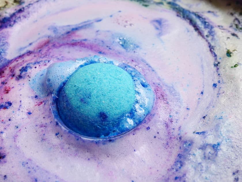 Bath bombs form a fizzy wonderland in your bath tub.